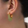 Edelstahl Bunte Runde Herzohrringe Für Damen Mädchen Französische Mode Kreativer Schmuck Geschenk Großhandel Party