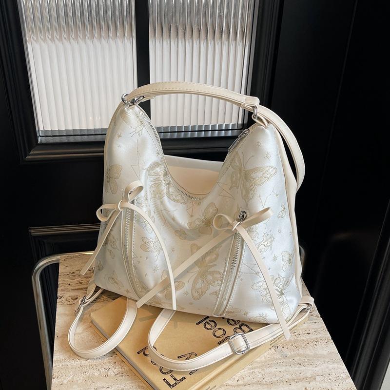 Tote Bag Women's New Fashionable Large-capacity Bow Multi-functional Backpack College Student Class Backpack