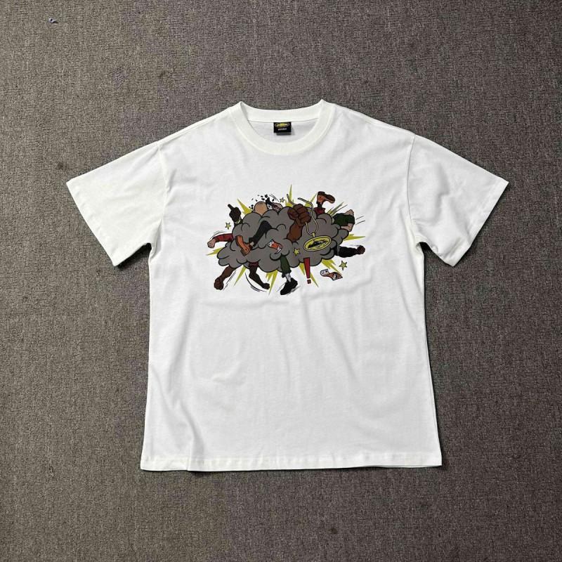 Unisex Übergroßes Baumwoll-Grafik-T-Shirt Lockerer Schnitt Rundhalsausschnitt Kurzarm T-Shirt Herren Damen Freizeit