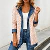 Damen Leopardenmuster Denimjacke Langarm Lockerer Schnitt Lässig Offene Vorderseite Hemdkragen Streetwear Mantel