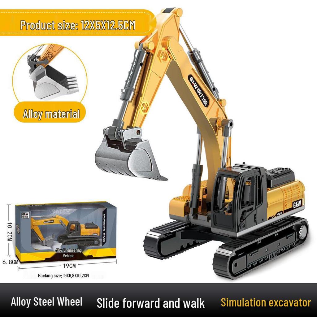Free Shipping Children's Alloy Excavator & Crane Toy Set