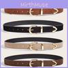 Color Solid Retro Simple Designer Pu Leather Belt Alloy Buckle Commuter Style