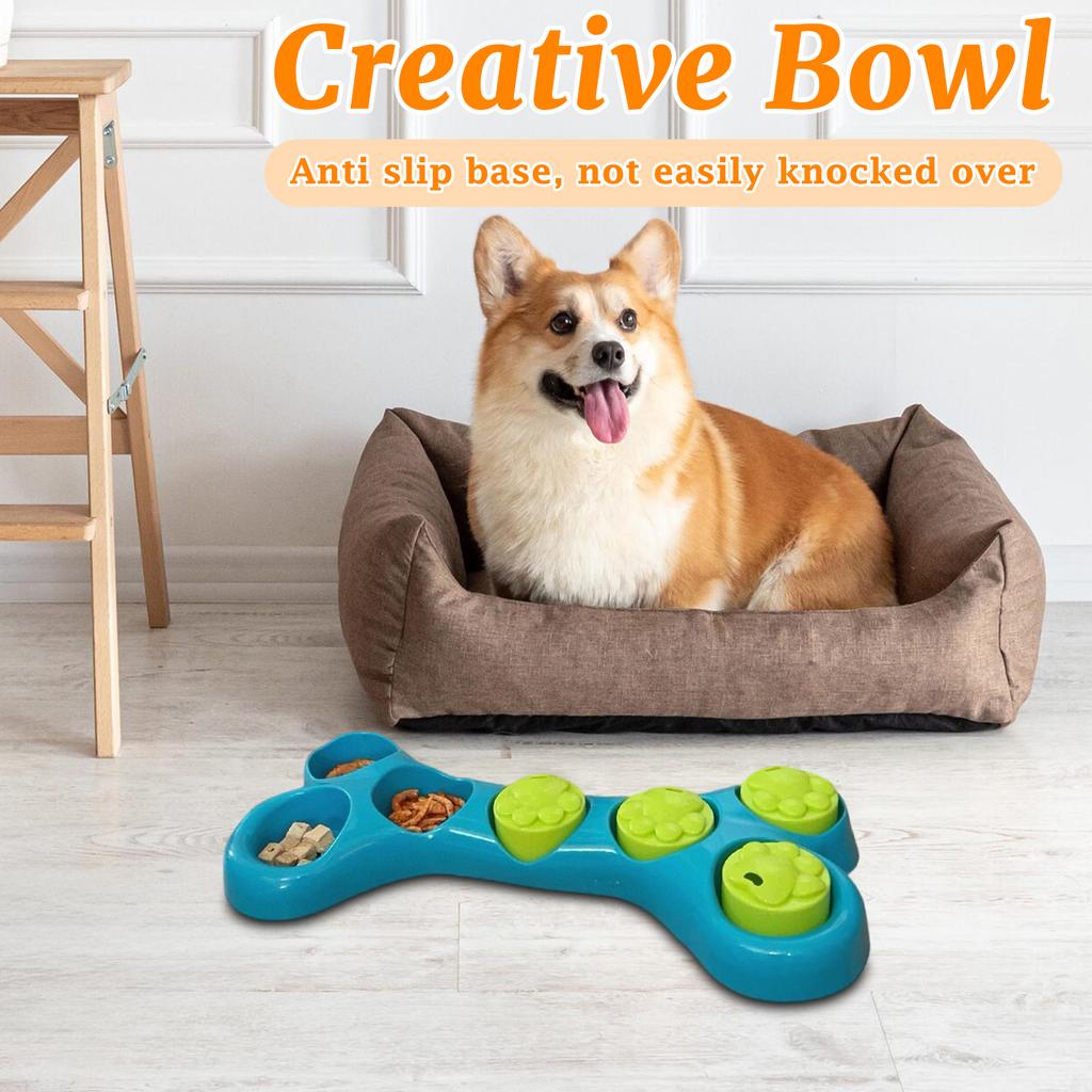 Pet Puzzle Feeder Bowl - -Shaped Slow Eating Dish For Dogs & Cats, Mental Stimulation & Food Enrichment Toy