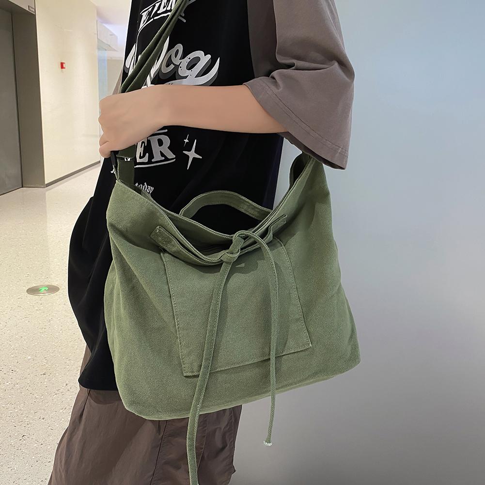 Women's Bag Shopper Simple Fashion Zipper Hobo Handbags Canvas Solid Crossbody Large Capacity Tote Shoulder Bags For Women Men