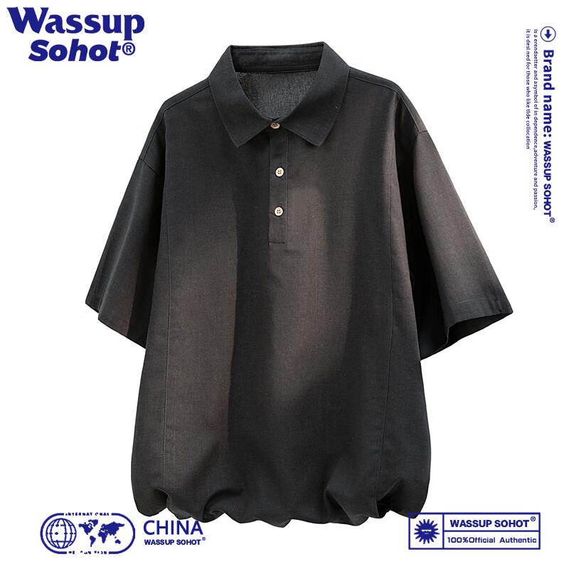 Wassup Sohot Men s Linen Blend Short Sleeve Polo Shirt 3XL