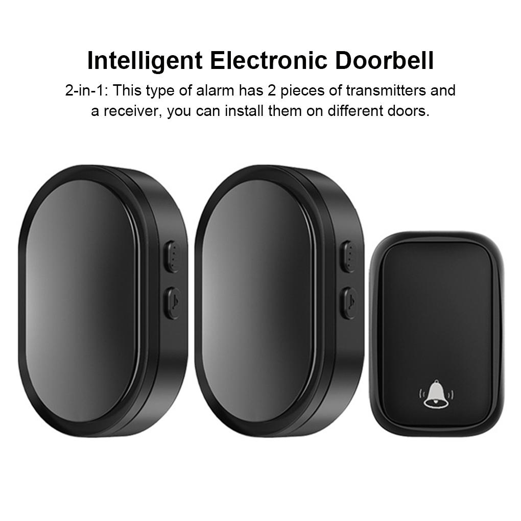 3 Pieces Wireless Door Bell Music Adjustable Doorbell Outdoor Alarm Apartment Transmitter Wall Mounted Alerts Equipment