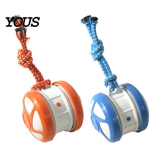 Electronic Pet Exerciser for Home Electric Automatic Rolling Dog Ball Toy, Motion-Activated Random Path Moving Toy with Autonomous Dogs Rope,