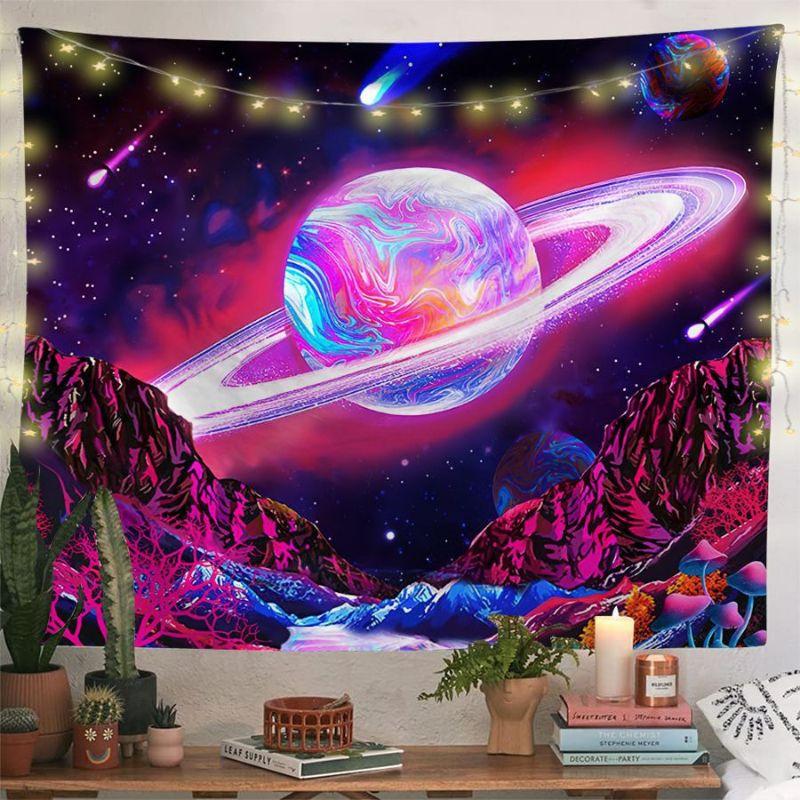 Astronaut Planet Galaxy Space Tapestry Psychedelic Nebula Space Wall Hanging Bedroom e-Sports Room Decoration