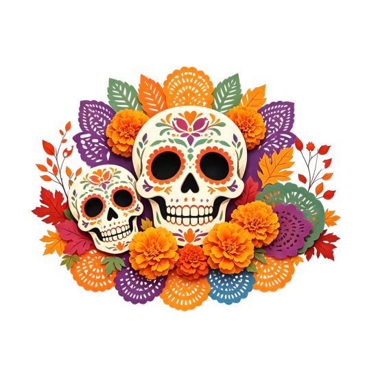 Halloween Party Decor Day of The Dead Window Static Sticker, Flower Skull Decorative PVC Skeleton Goddess Wall Art Decals, Waterproof Glass Clings