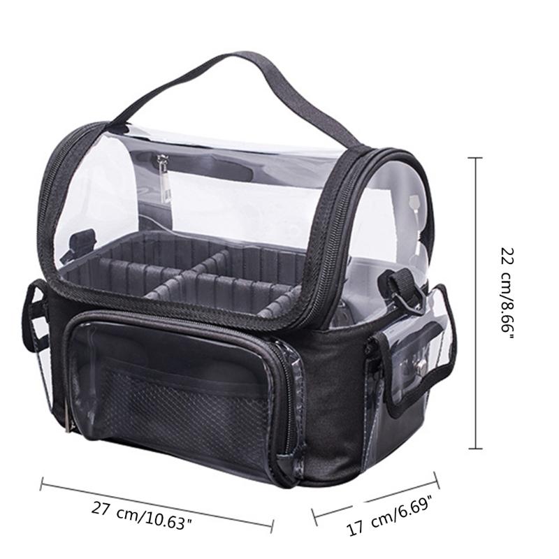 Travel Casual Zipper Toiletry Wash Cosmetic Bag Transparent Case for Makeup Brushes