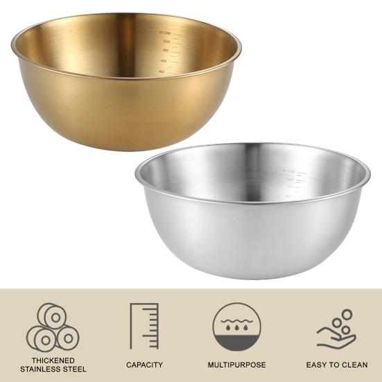 Stainless Steel Mixing Bowls Heavy Duty Nesting Salad Mixing Bowls with Scale