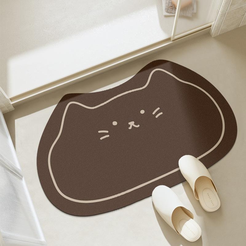 

Can Love Cartoon Bathroom Diatom Mud Mat Home Toilet Absorbing Easy To Clean Foot Mat Cat Bathroom Non-Slip Mat 40*60cm