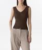 MUSINSA STANDARD WOMAN Women'S Ribbed V-Neck Knit Sleeveless Top [Brown]