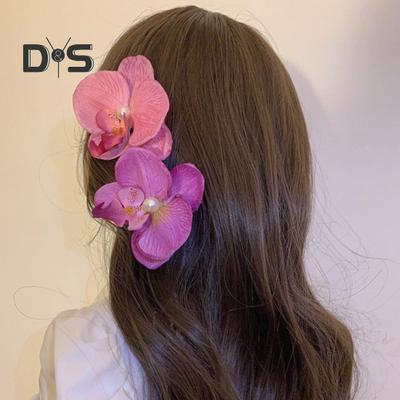 Dámska sponka do vlasov 3D kvetinová dekorácia Silný úchop Ofinová sponka do vlasov Fotenie Kvetinová stylingová sponka do vlasov Vlasové doplnky