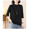 Summer New Half-sleeved T-shirt for Women Loose Quarter-sleeved Bottoming Shirt Versatile Mid-sleeve Top