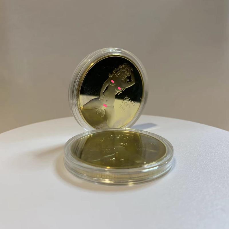 1PC Russian Sexy Girl Collection Gold Plated Commemorative Coin
