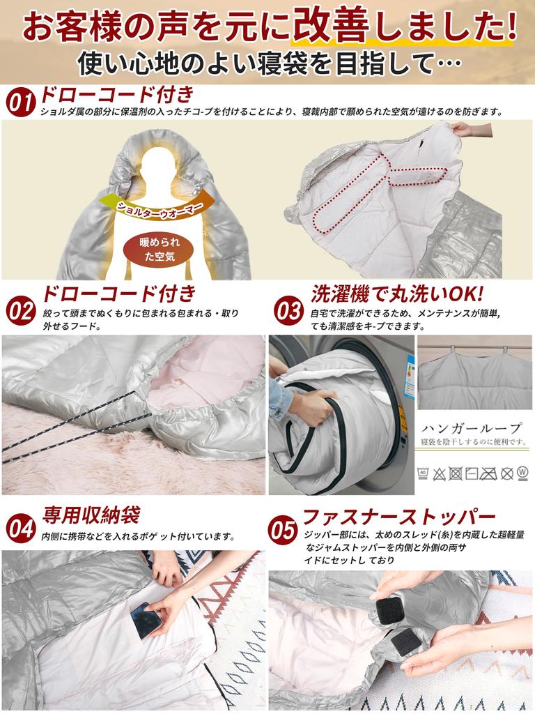 CAMDOOR Winter Sleeping Bag with Shoulder Warmers and 230T Mummy Comfortable Temperature Range Compact High Perfect for Car Outdoor and Disaster Fully