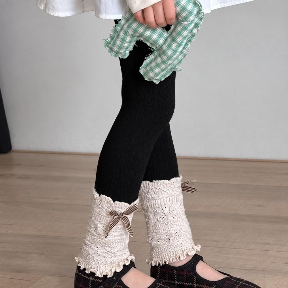 Tight-fitting Girls Bow Leggings Ruffled Kids Pantyhose  For Girls 90-150cm Tall