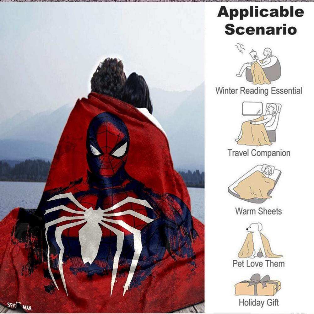 1Pc Spiderman Spiderverse Blanket Soft And Comfortable Casual Warm Camping Travel Christmas Halloween Xmas Gift M928435