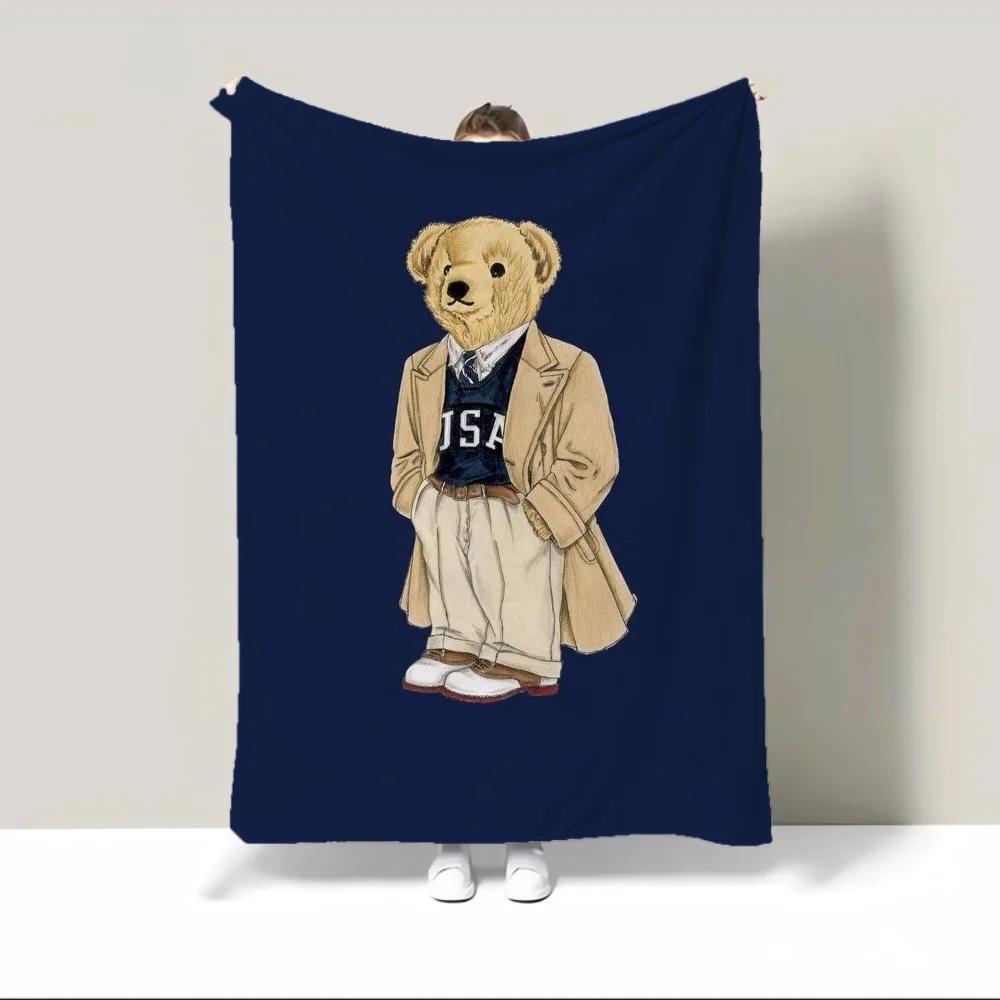 

Летнее одеяло для диванов POLO Bears Пушистое дизайнерское одеяло из микрофибры King Size Постельное белье для дома Одеяла для дивана 40x50in