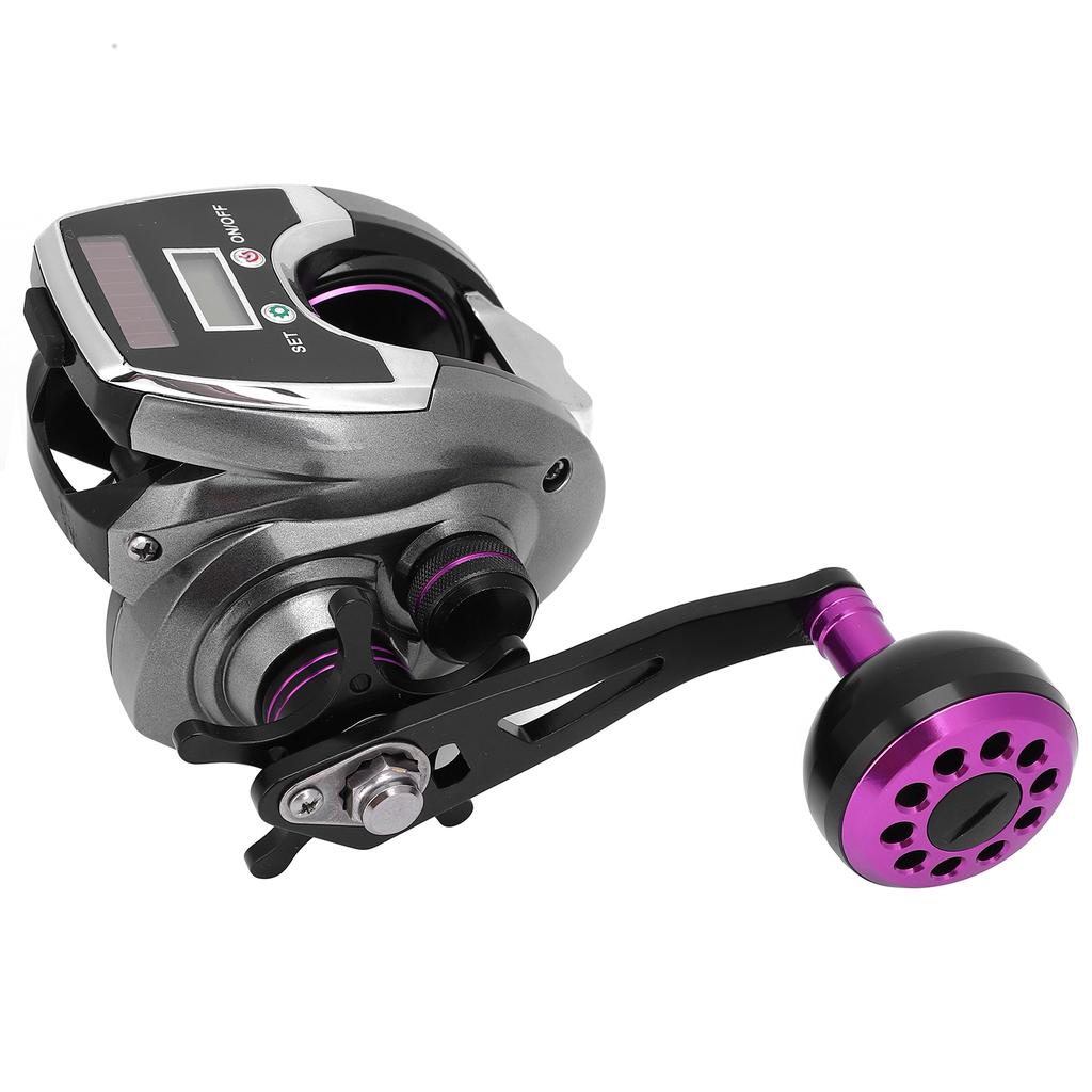 Solar Digital Display Fishing Reel Casting Wheel Rechargeable Single Rocker Sea FishingLeft Hand Wheel