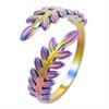 Rainbow Color Stainless Steel Rings For Women Men Accessories Punk Hollow Geometric Snake Ring Fashion Jewelry Adjustable Bague