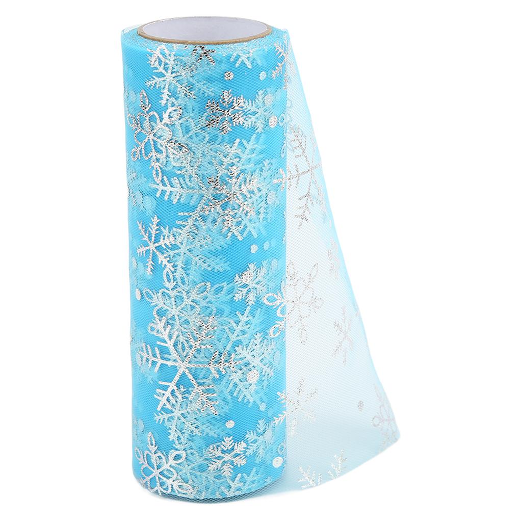 Tulle Rolls Shiny Glitter Delicate Soft Blue Printed Tulle Roll Gift Tie Party Table Decoration