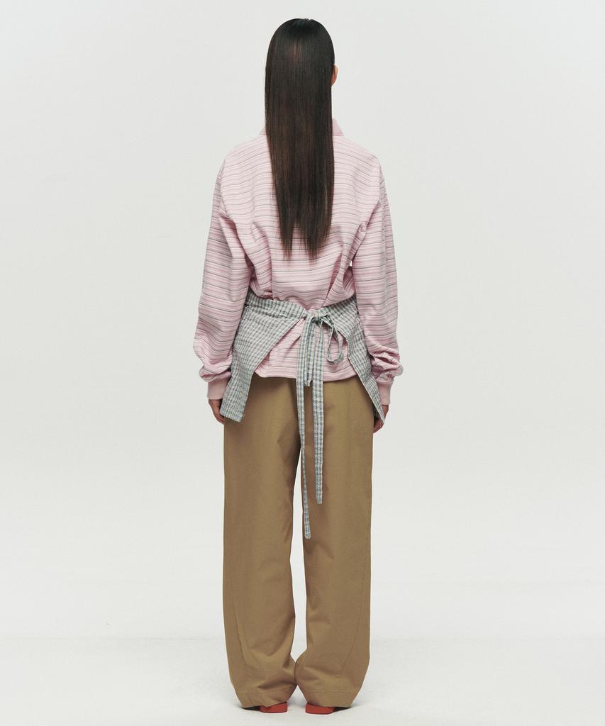 Hoite Curve Line Wide Pants (Beige)