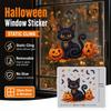 Static Cling Black Cat Window Sticker Removable Window Cling Sticker  Halloween Decor