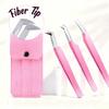 Professional Eyelash Tweezers Grip Eyelash Extension Tweezers 45 75 90 Degree Fiber Tip Easy Fanning Eyelash Tweezers