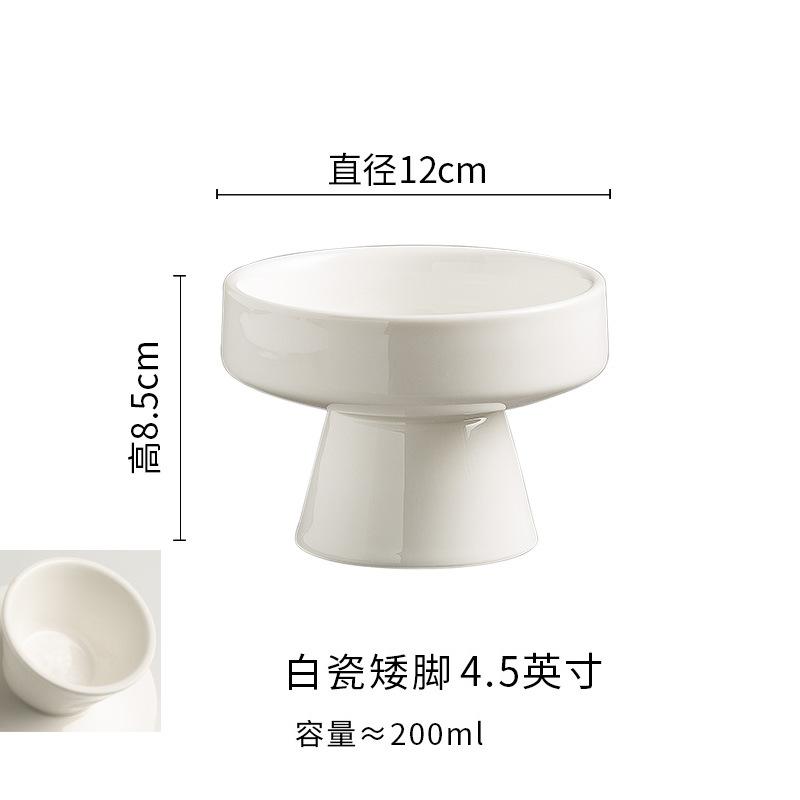 Japanese Tall Dim Sum Plate Restaurant Chinese Pastry Plate Household Afternoon Tea Plate Banquet Tableware Tray Cold Vegetable Bowl
