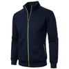 Jaquetas casuais masculinas sólidas, leves, esportivas, moletons, moda, zíper, casaco com bolsos, outono, streetwear, Yasheng