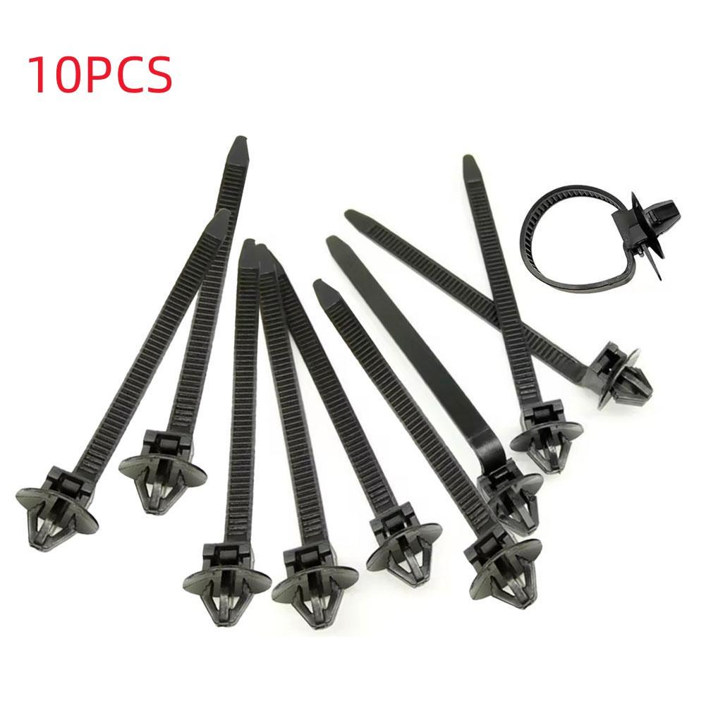 Nylon Universal Cable Tie Buckle Heavy Duty Self-Locking Zip Ties Holder with Pin Fasteners Car Body UV Resistant Zipties