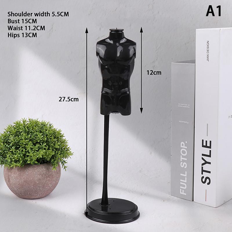 Innovative Scale 1:6 Mini Black White Display Stand Holder Standing Toy Doll Accessories Dress DIY Clothes Mannequin Model