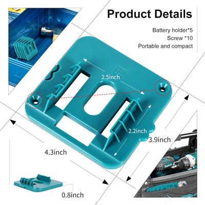 Machine Holder Battery Storage Rack for Dewalt/Makita/Milwaukee 14.4V 18V Li-ion Battery Wall Mount Tool Bracket Fixing
