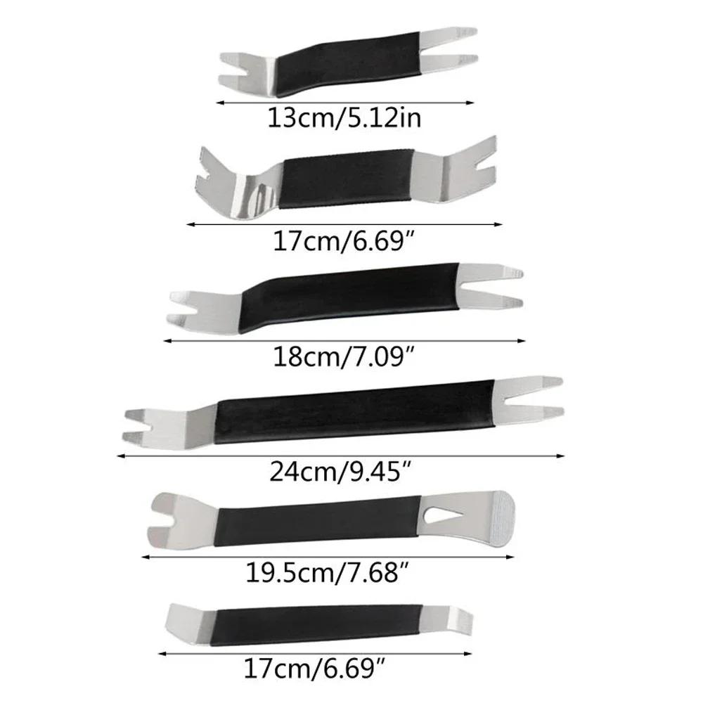 3/6Pcs Portable Auto Door Clip Trim Removal Tools Kits Car Dashboard Audio Radio Panel Repair Metal Removal Pry Disassembly Tool