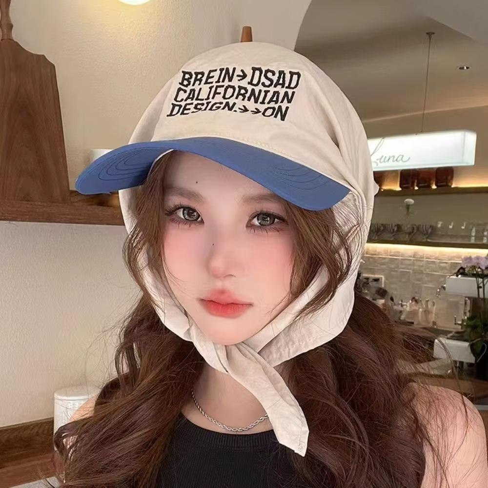 Quick Drying Korean Headscarf Baseball Hat Cotton Sunshade Letter Baseball Cap Sunshade
