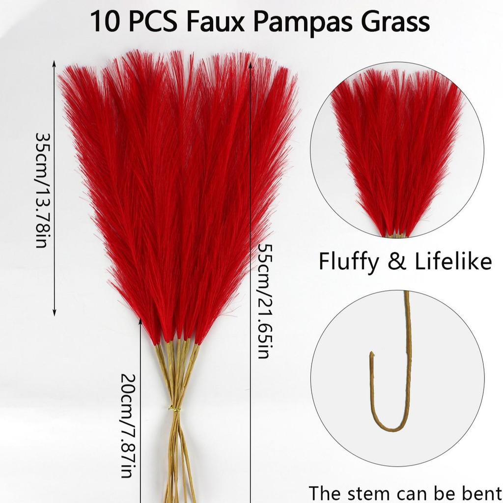 Artificial Pampas Grass & Cattails: Eternal Flower Wedding & Home Décor (55cm)