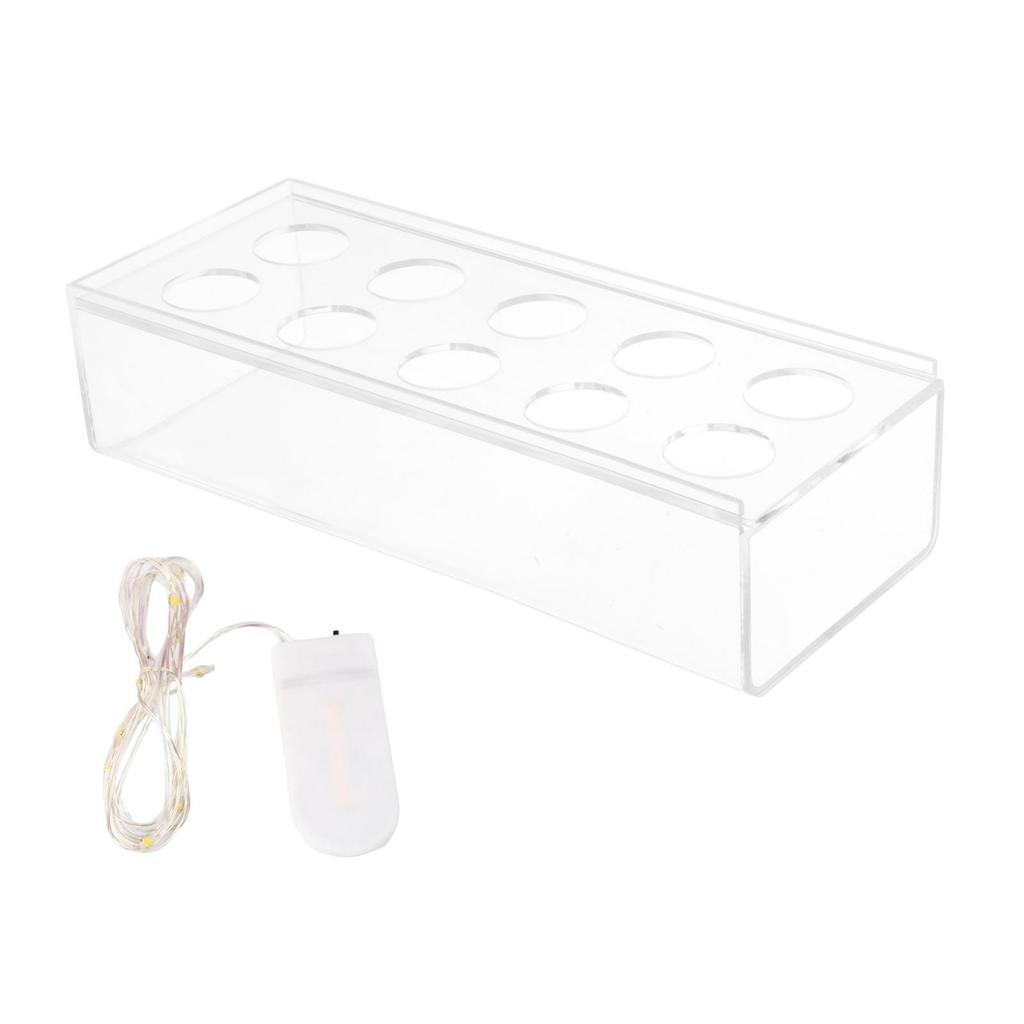 Acrylic Vase Flowers Boxes Water Holder Art Propagation Plant Container LED Lights String Bud