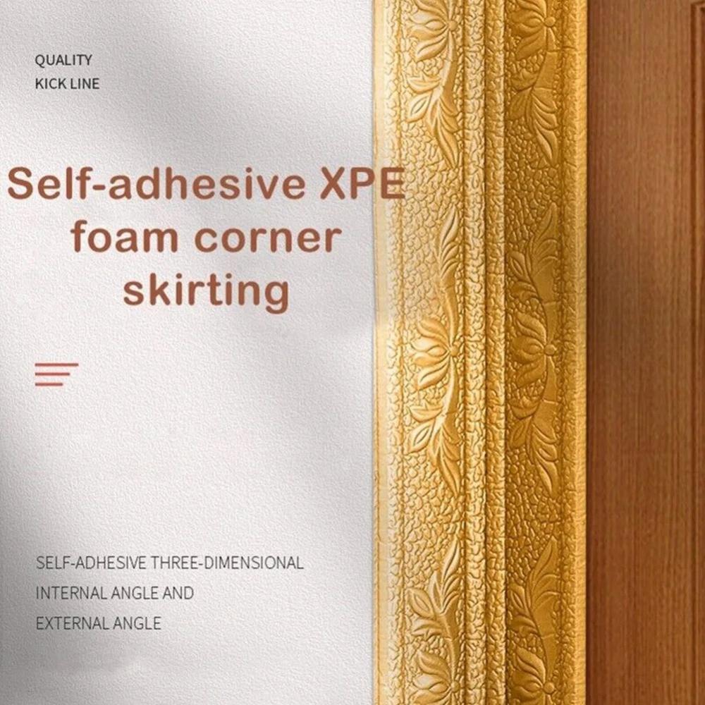 1pc 2.3mX8cm Self-adhesive Wall Stickers Decorative Ceiling Corner Line Yin Corner Line Stickers Background Wall Border