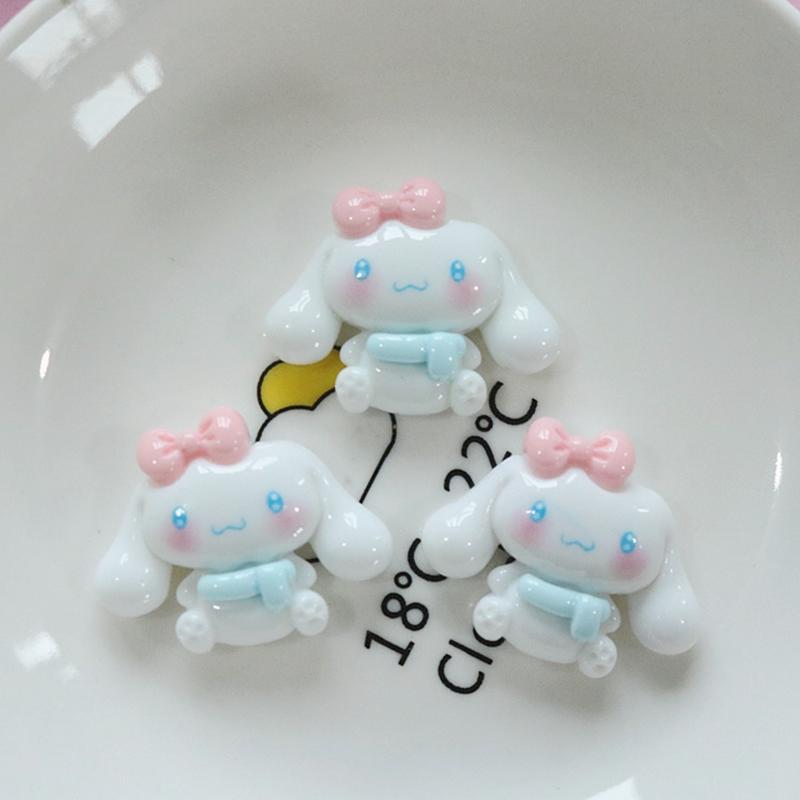 10Pcs Kawai Cartoon Bright Surface Animal Resin Flat Back Scrapbook   Diy Bow Decor Accessories Crafts A15