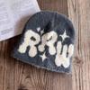 Y2K Letter Fluffy Plush Beanies For Men Women Auutmn Winter Knit Hip Hop Cap Male Soft Outdoor Warm Skullies Ski Hat Bonnet Girl