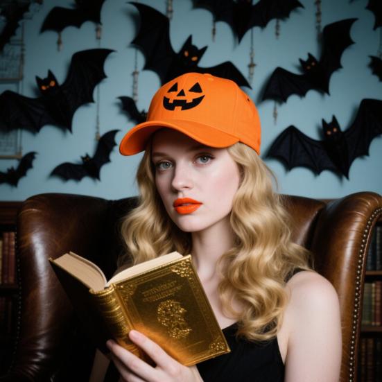 Halloween Baseball Hat Halloween Embroidered Pumpkin Face Baseball Cap Breathable Adjustable Outdoor Sun Hat