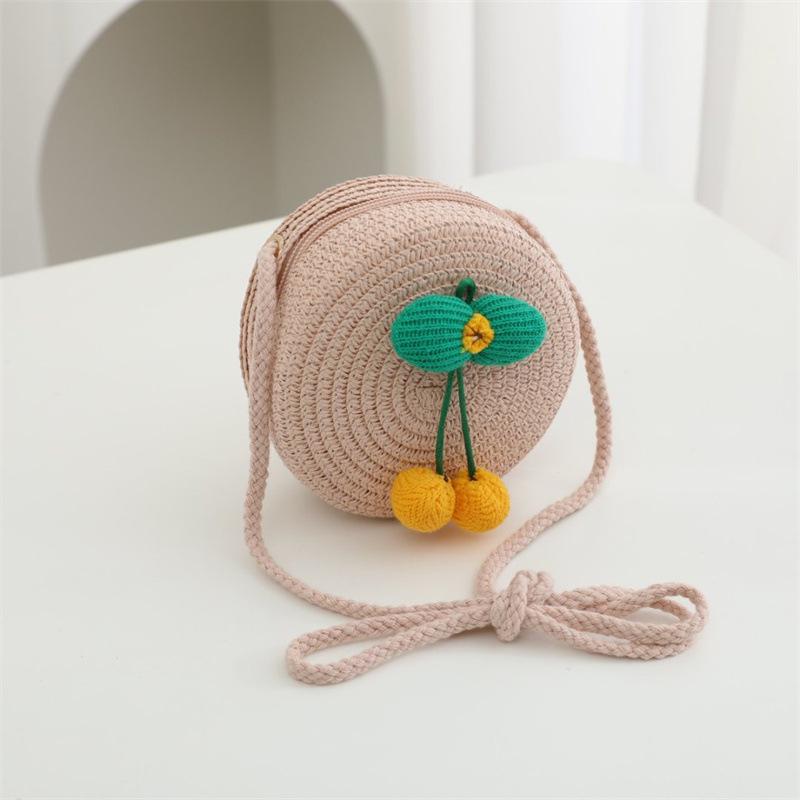 1Pc New bag cute ins messenger bag summer children's diagonal straddle bag change bag flower mini straw bag shoulder