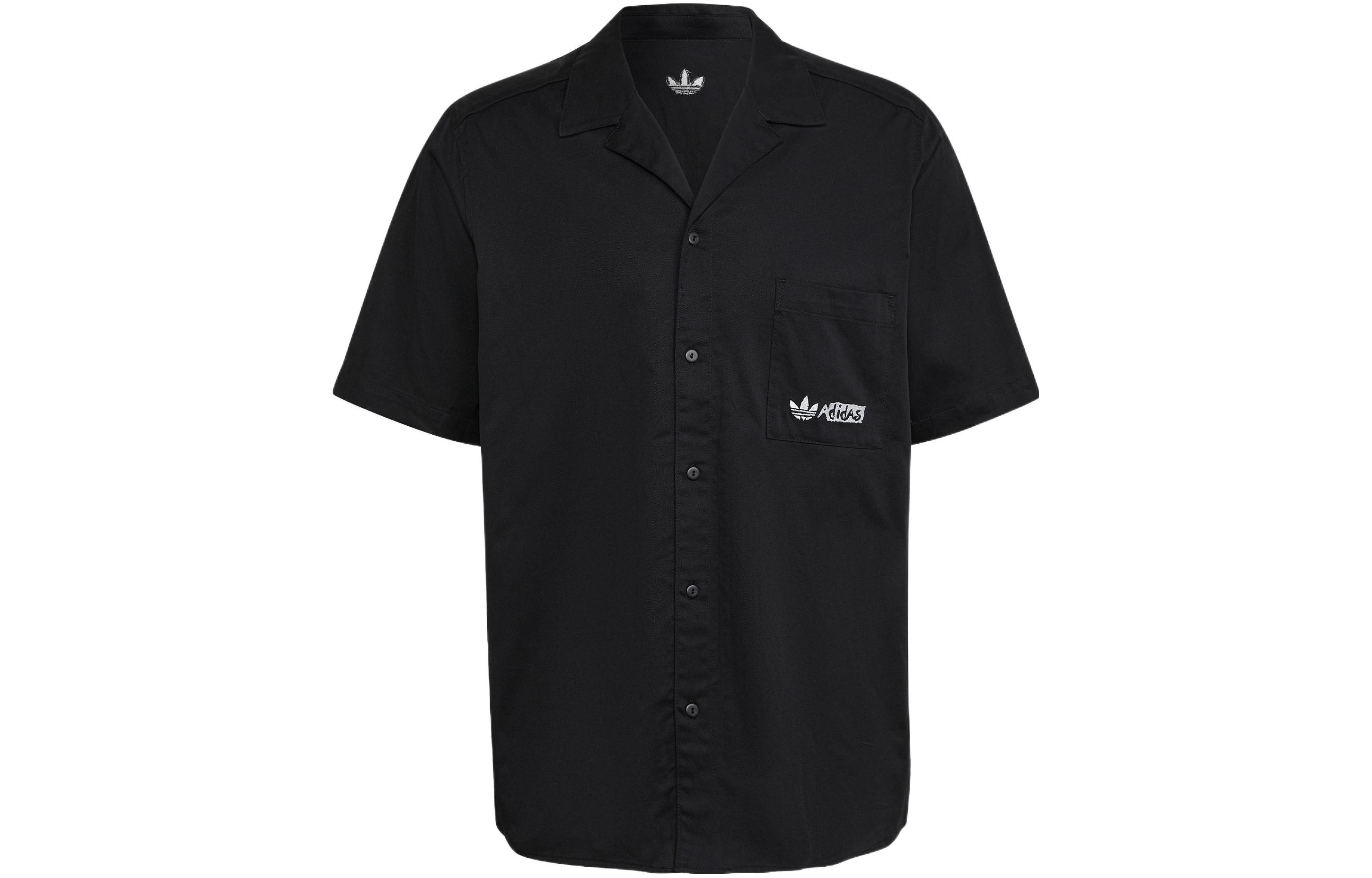 Adidas Originals Shirts Men s Black Lapel Moderate HT1654 XS