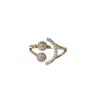 Charming Smiley Korean Face Ring With Rhinestone Detailing For Women Stylish
