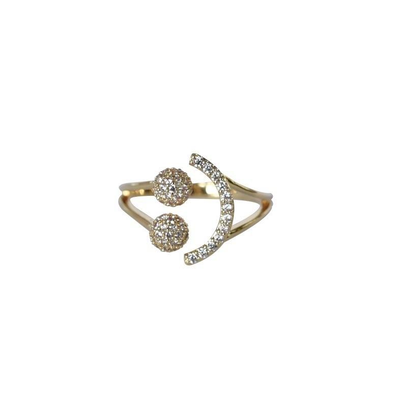 Charming Smiley Korean Face Ring With Rhinestone Detailing For Women Stylish