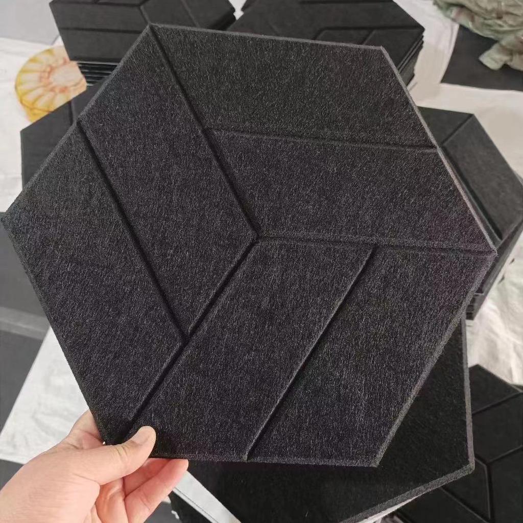 Hexagonal Soundproof Self-Adhesive Panels - Plastic-Sealed Packaging with Barcode Sticker