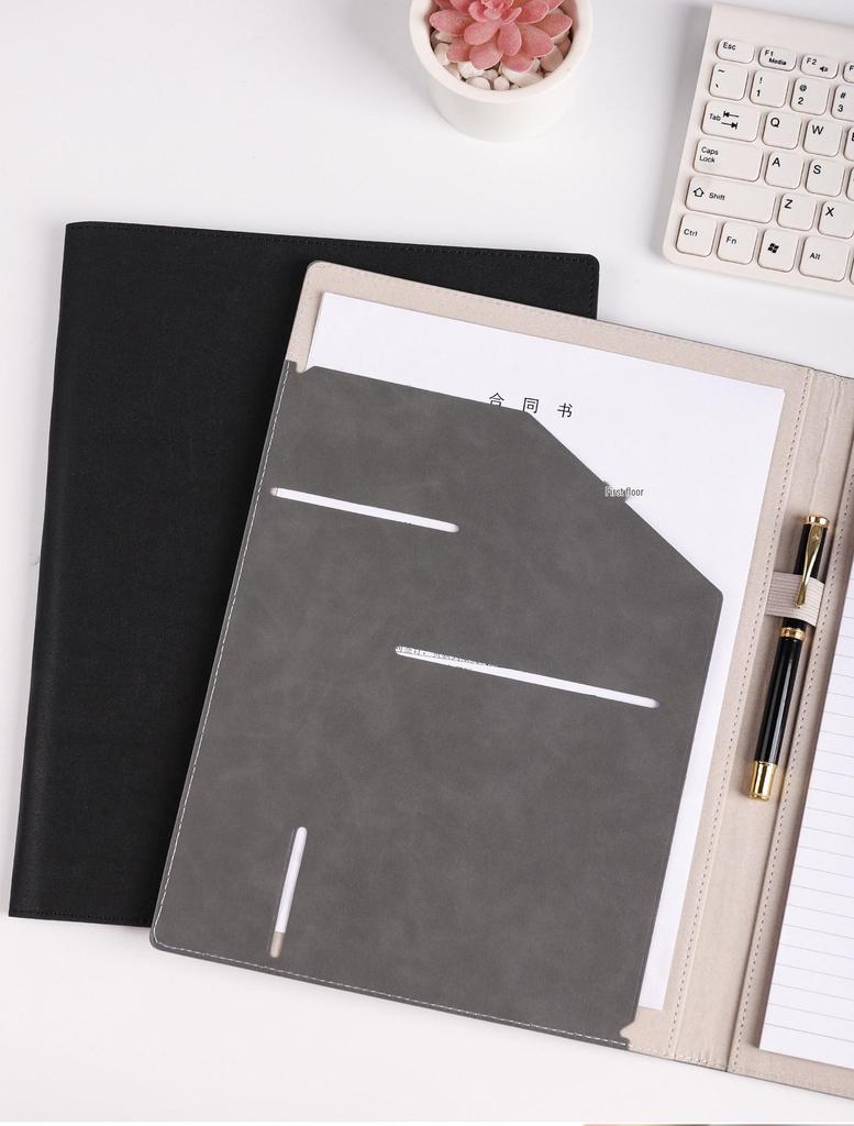 A4 Multifunctional Document Folder with Custom Clip and Logo Print.