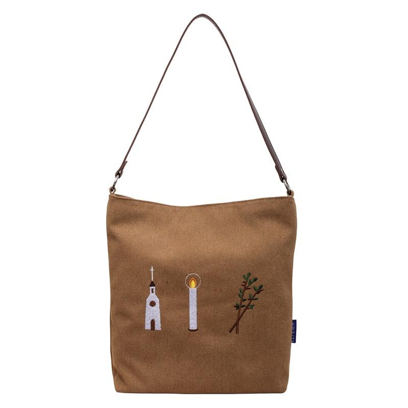 

New casual fashion versatile large-capacity handbag high-value forest simple lazy style shoulder bag коричневий